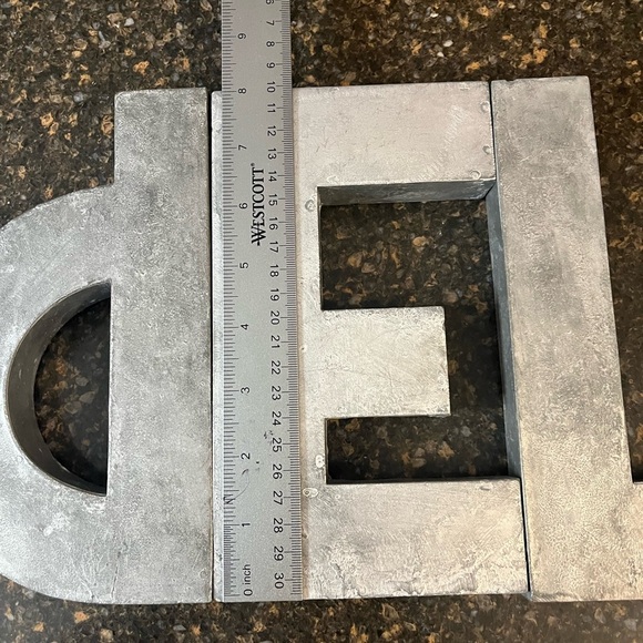 L Anthropologie Metal Zinc Industrial Letter L 8”x4.5”x1” Scandinavia Rustic - Picture 6 of 11